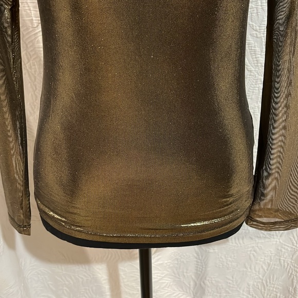 Porridge clothing gold shimmer‎ sheer top, size XXS, NWT - Picture 5 of 14